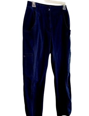 LL BEAN Women's Cargo Hiking Outdoor Pants Size 6 Navy  POCKETS Straight Stretch